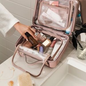 CalPak Clear Cosmetics Case - Mauve Color
